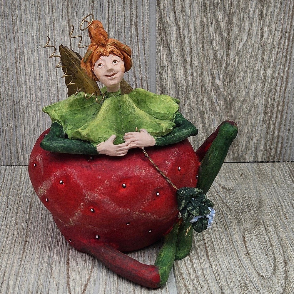Patience Brewster Dept 56 Tutti Fruitti Strawberry Fairy Trinket Box Figurine